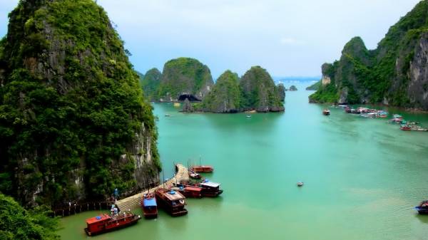 View from the above of the Ha Long Bay